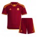 AS Roma Lorenzo Pellegrini #7 Hjemmebanesæt Børn 2023-24 Kort ærmer (+ korte bukser)
